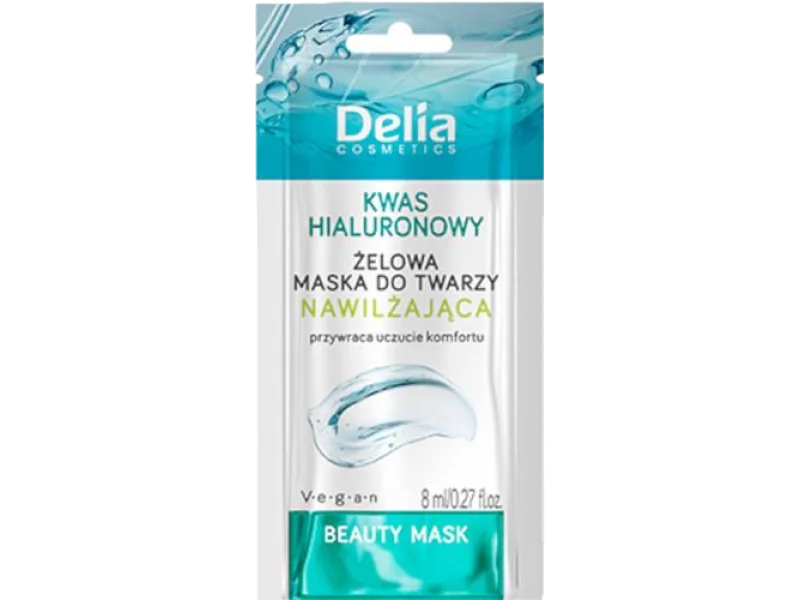 Delia Beauty żelowa maseczka do twarzy nawilżająca z kwasem hialuronowym