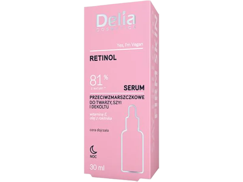 Delia Cosmetics Retinol serum przeciwzmarszczkowe do twarzy szyi i dekoltu na noc