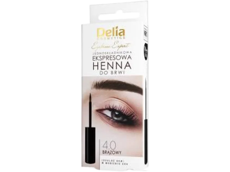 DELIA Eyebrow Expert jednoskładnikowa ekspresowa henna do brwi, 4.0 brązowy, henna w kremie