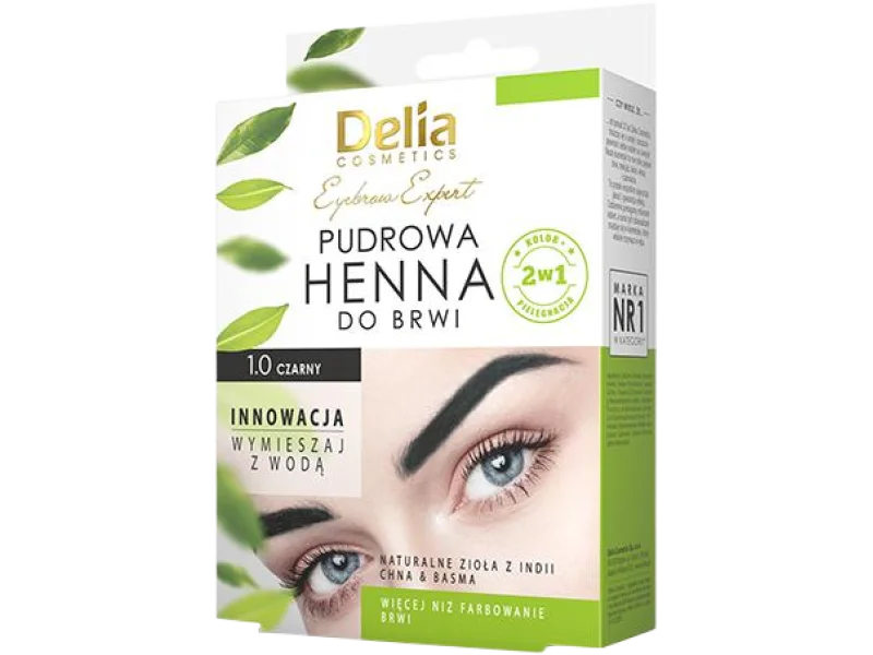 Delia Eyebrow Expert pudrowa henna do brwi 1.0 czarny, proszek
