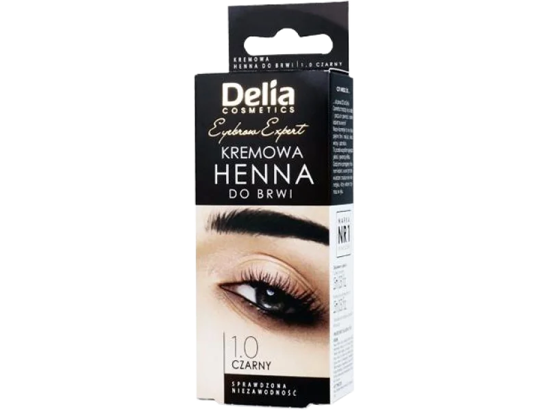 Delia kremowa henna do brwi, 1.0 czarny, henna w kremie