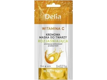Zdjęcie produktu Delia kremowa rozjaśniająca maseczka do twarzy z witaminą C, maska