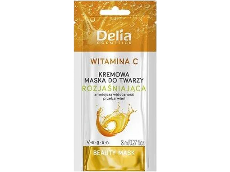 Delia kremowa rozjaśniająca maseczka do twarzy z witaminą C, maska