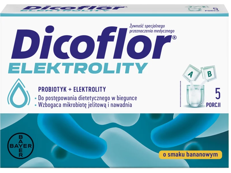 Dicoflor elektrolity, smak bananowy, proszek do sporządzania zawiesiny doustnej