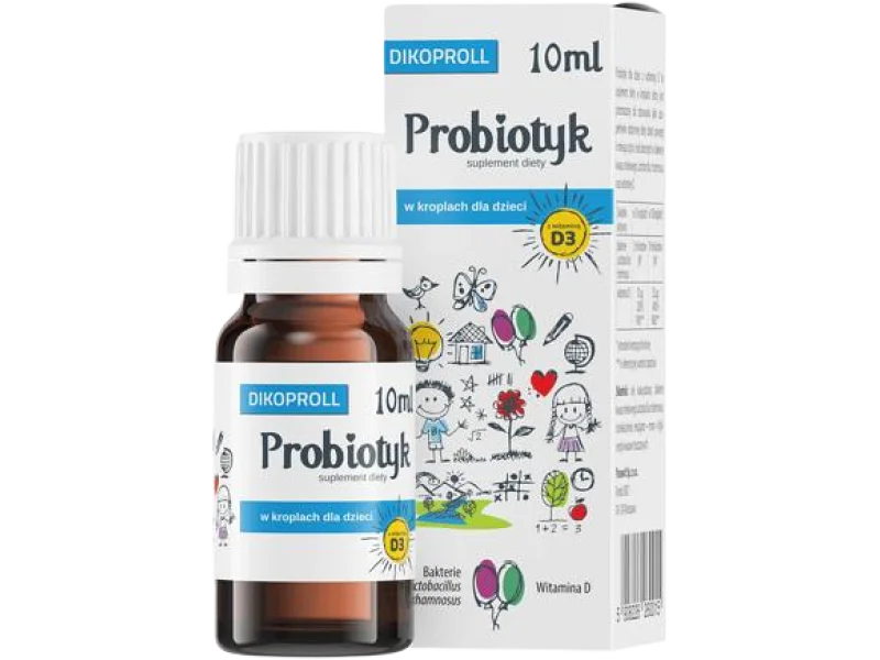 Dikoproll probiotyk dla dzieci z witaminą D3, krople
