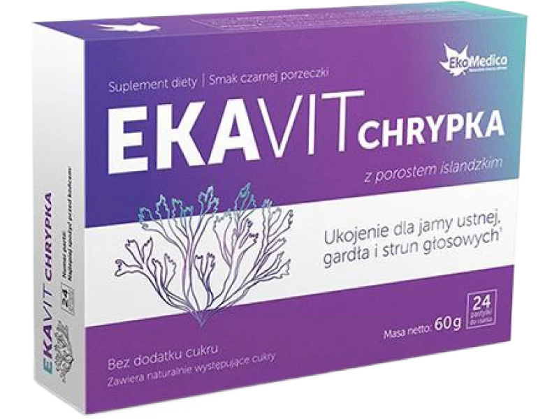 EkaMedica Ekavit Chrypka z porostem islandzkim, pastylki do ssania