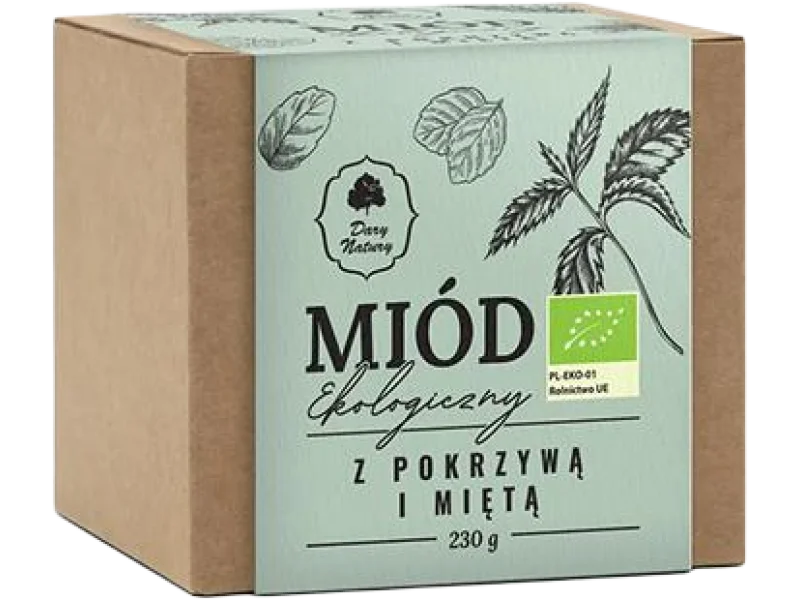 Ekologiczny miód z pokrzywą i miętą