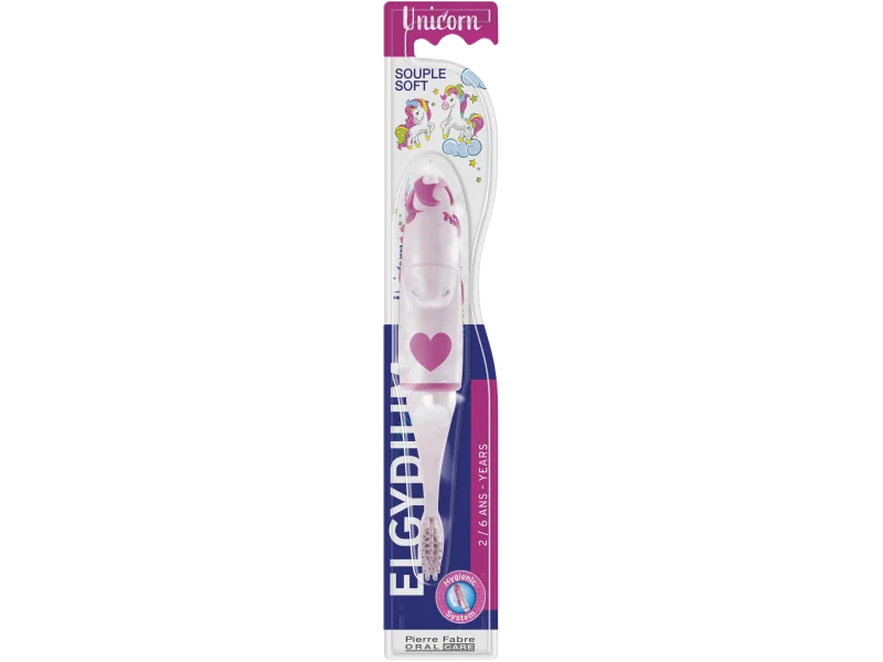Elgydium Unicorn, dla dzieci w wieku 2-6 lat, szczoteczka
