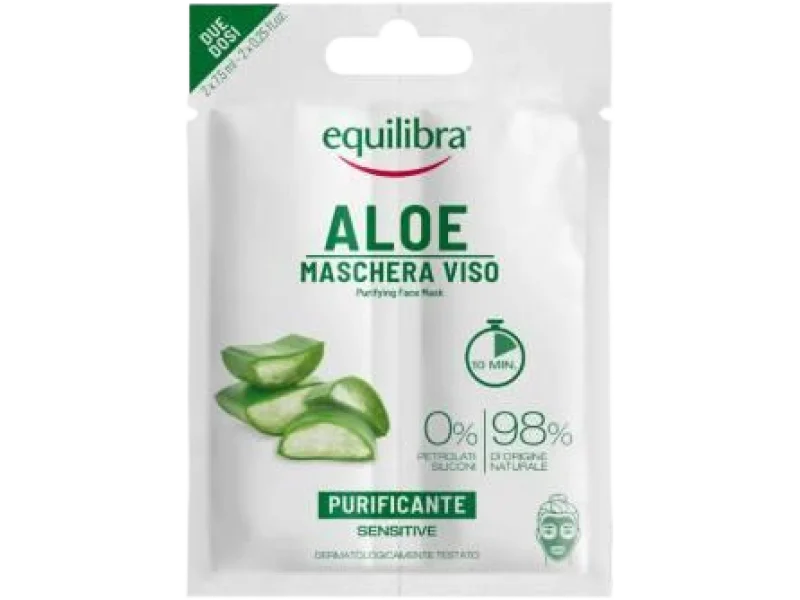 Equilibra Aloe, oczyszczająca aloesowa maseczka do twarzy, maska