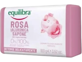 Zdjęcie produktu Equilibra Rosa, delikatnie oczyszczające różane mydło z kwasem hialuronowym