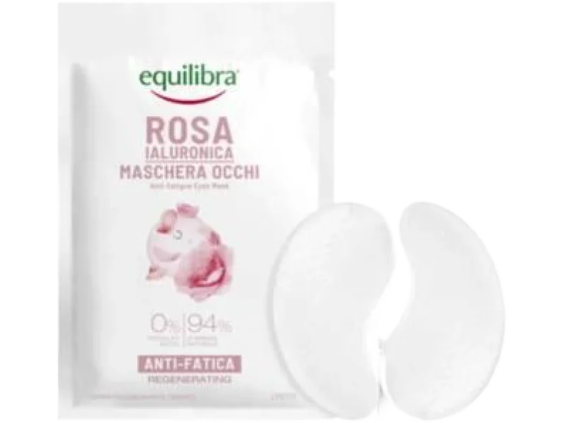 Equilibra Rosa, płatki przeciw zmęczeniu pod oczy z kwasem hialuronowym, płatki pod oczy