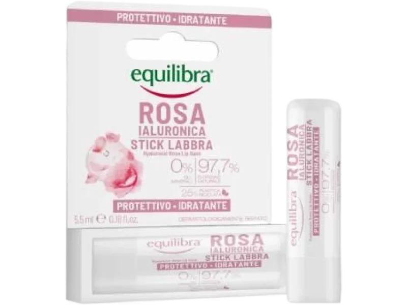 Equilibra Rosa, różany balsam do ust z kwasem hialuronowym