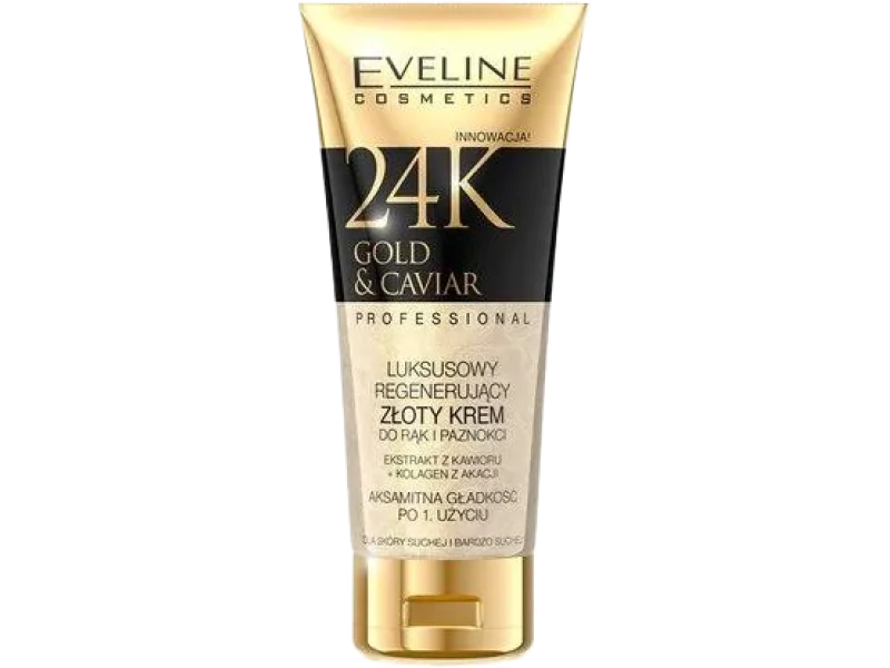 Eveline 24K Gold & Caviar luksusowy regenerujący złoty krem do rąk i paznokci