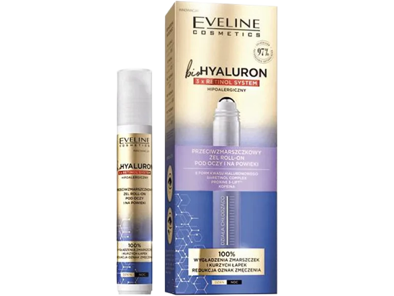 Eveline bio Hyaluron 3 x Retinol system przeciwzmarszczkowy, roll-on
