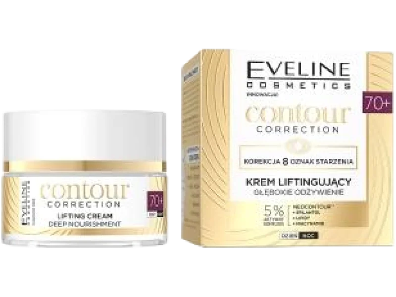 Eveline Contour Correction głęboko odżywiający liftingujący 70+, krem