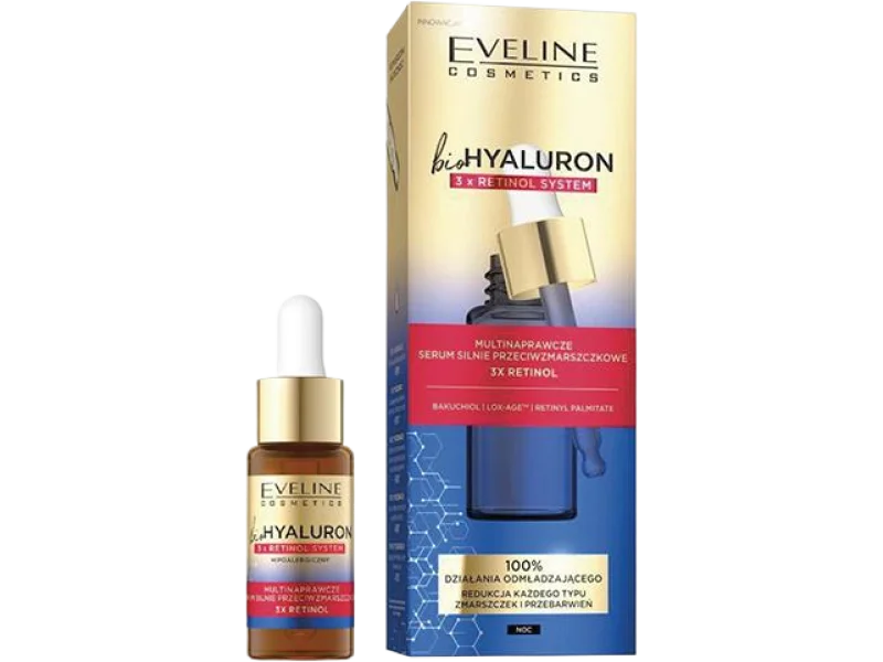 Eveline Cosmetics BioHyaluron 3 x Retinol System multinaprawcze serum przeciwzmarszczkowe