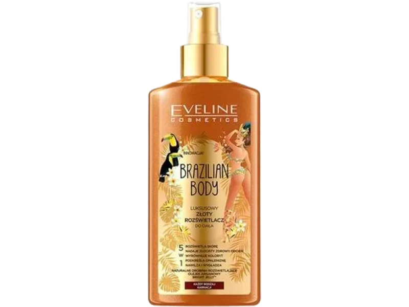 Eveline Cosmetics Brazilian Body luksusowy złoty rozświetlacz do ciała 5w1, żel