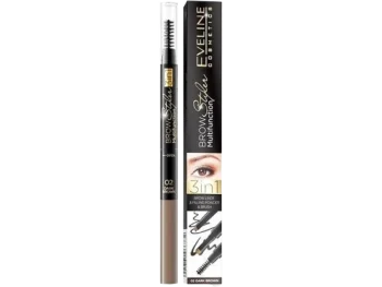 Zdjęcie produktu Eveline Cosmetics Brow Styler Multifunction 3w1, 02 dark brown, kredka do brwi