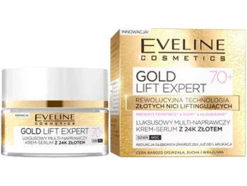 Zdjęcie produktu EVELINE COSMETICS GOLD LIFT EXPERT luksusowy multi-naprawczy krem-serum z 24K złotem 70+