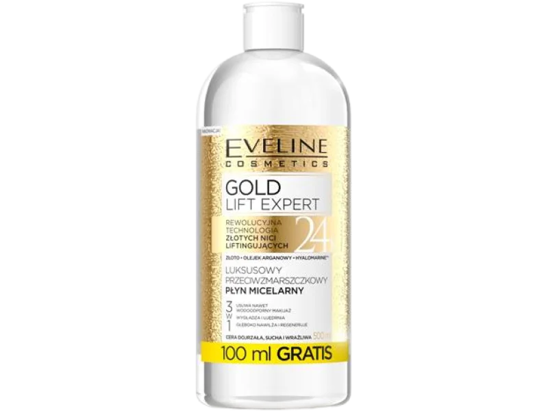 Eveline Cosmetics Gold Lift Expert luksusowy przeciwzmarszczkowy płyn micelarny 3w1
