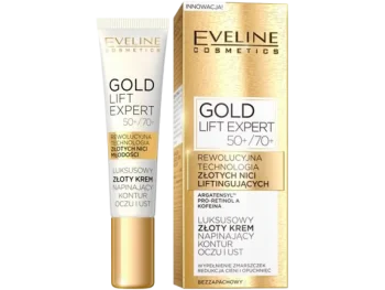 Zdjęcie produktu EVELINE COSMETICS GOLD LIFT EXPERT luksusowy złoty napinający kontur oczu i ust 50+ – 70+, krem