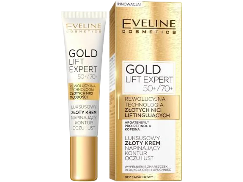 EVELINE COSMETICS GOLD LIFT EXPERT luksusowy złoty napinający kontur oczu i ust 50+ – 70+, krem