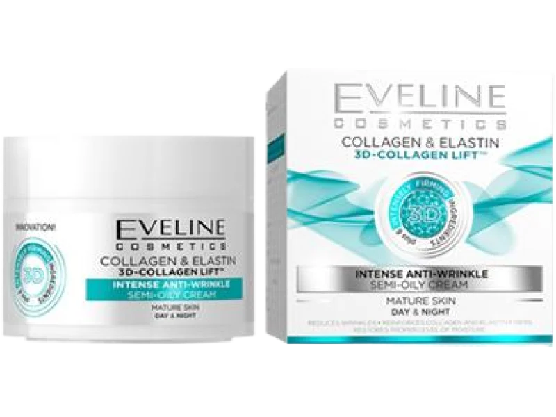 Eveline Cosmetics kolagen & elastyna półtłusty krem silnie przeciwzmarszczkowy