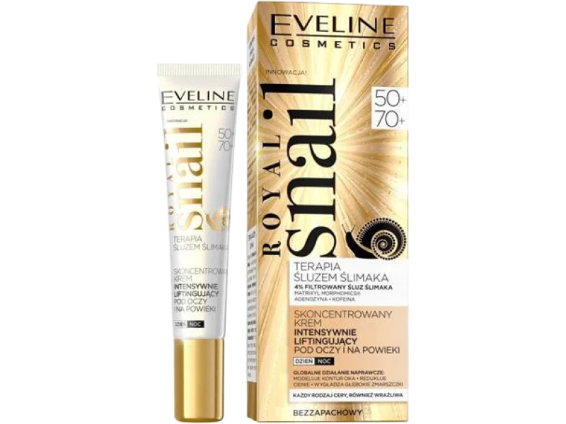 EVELINE COSMETICS ROYAL SNAIL skoncentrowany intensywnie liftingujący pod oczy i na powieki 50+ – 70+, krem