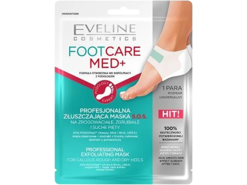 EVELINE Foot Care Med+ profesjonalna złuszczająca maska do pięt