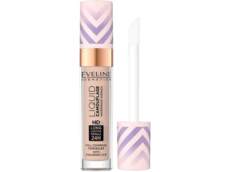 Eveline Liquid Camouflage wodoodporny korektor kamuflujący z kwasem hialuronowym, 05 Light Sand, fluid