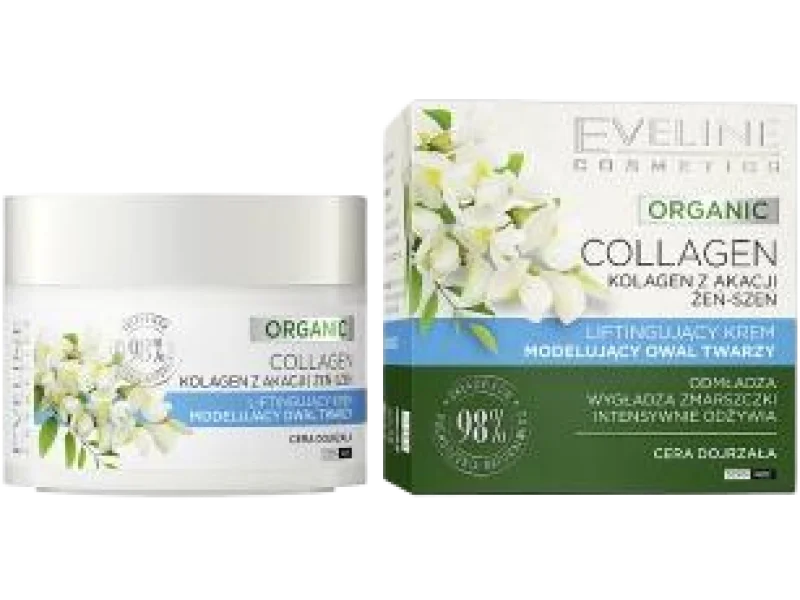 EVELINE Organic Collagen liftingujący krem modelujący owal twarzy