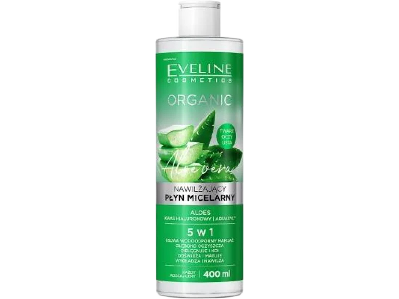 Eveline Organic nawilżający płyn micelarny do demakijażu z aloesem