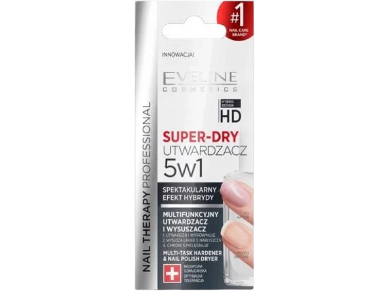 EVELINE SUPER-DRY Utwardzacz i wysuszacz 5w1, lakier do paznokci