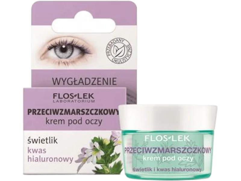 FLOS-LEK przeciwzmarszczkowy krem pod oczy ze świetlikiem i kwasem hialuronowym