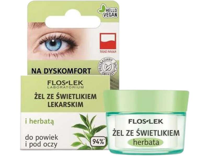 FLOS-LEK Żel pod oczy ze świetlikiem i herbatą, żel