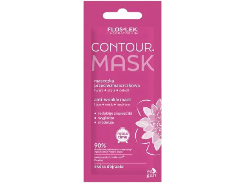 FLOSLEK CONTOUR maseczka przeciwzmarszczkowa twarz, szyja, dekolt, maska