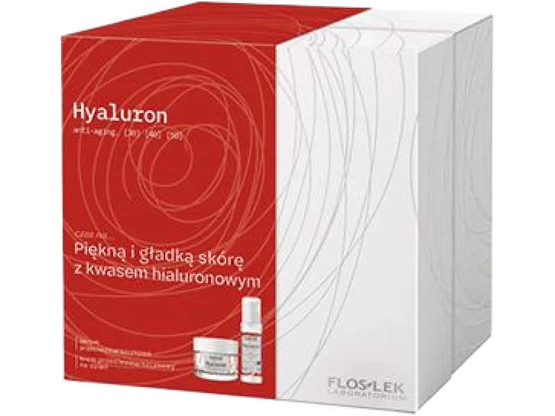 Floslek Hyaluron Anti-Aging serum przeciwzmarszczkowe + krem przeciwzmarszczkowy na dzień, zestaw