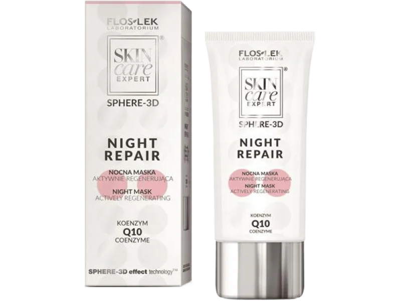 Floslek Skin Care Expert Sphere 3D Night Repair nocna maska aktywnie regenerująca koenzym Q10, krem