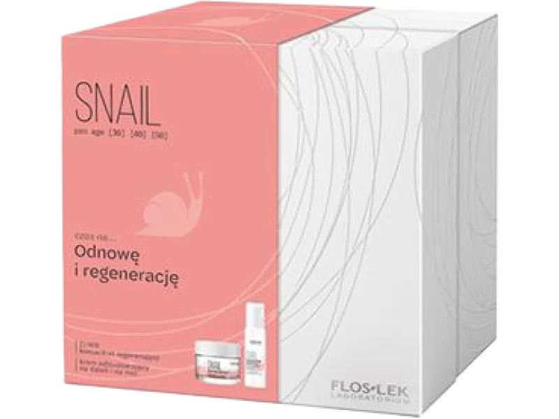 Floslek Snail Elixir koncentrat + regenerujący krem odbudowujący na dzień i na noc, serum
