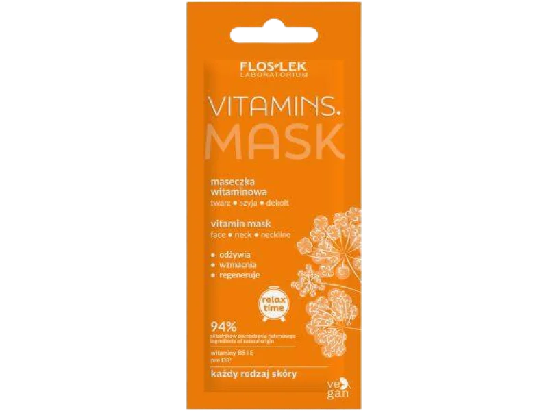 FLOSLEK VITAMINS Maseczka witaminowa twarz, szyja, dekolt, maska