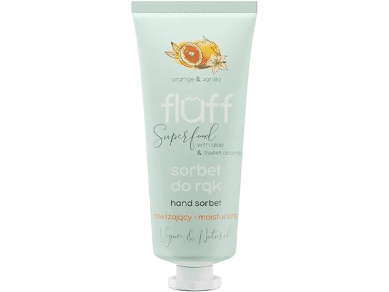 Fluff nawilżający sorbet do rąk, smak pomarańcza z wanilią, krem