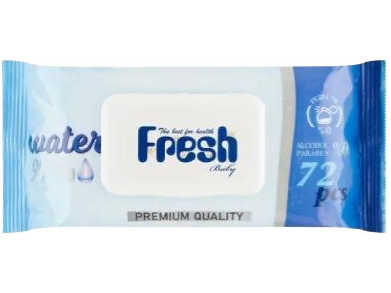 Fresh Baby nawilżane z klipsem niebieskie, chusteczki
