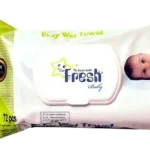 Fresh Baby nawilżane z klipsem zielone, chusteczki