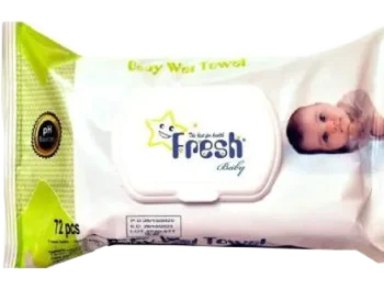 Fresh Baby nawilżane z klipsem zielone, chusteczki