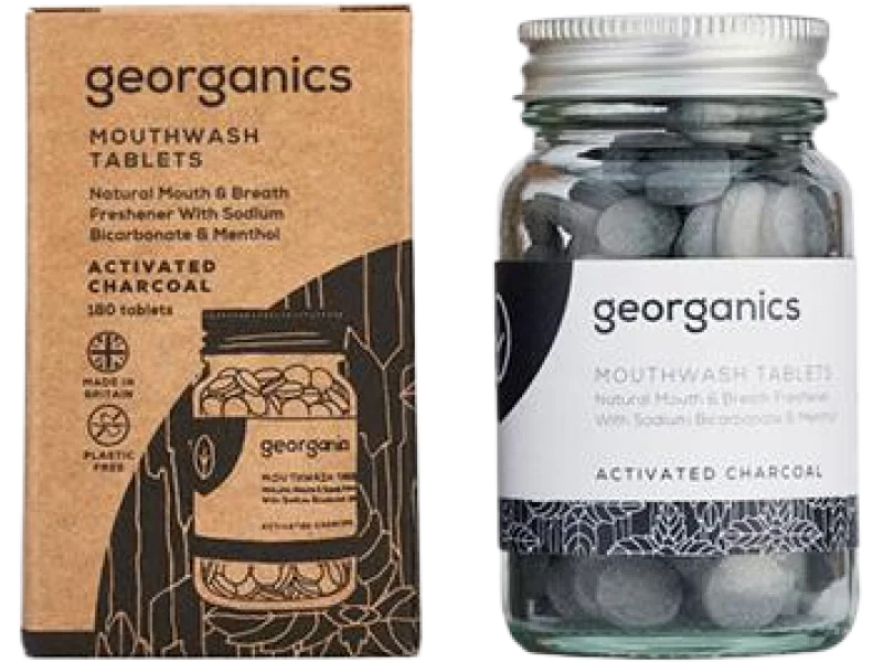 Georganics, naturalne tabletki do płukania jamy ustnej activated charcoal