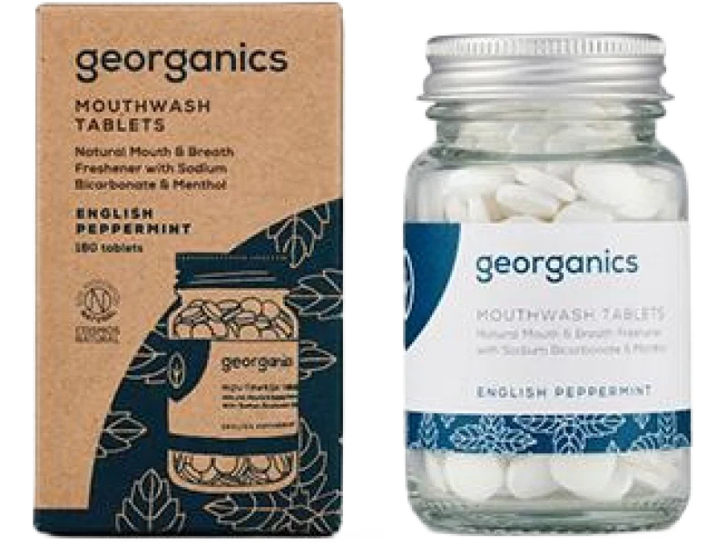 Georganics naturalne tabletki do płukania jamy ustnej, English Peppermint