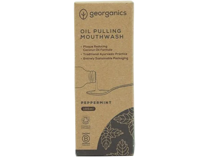 Georganics, olej do płukania ust, English Peppermint, płyn