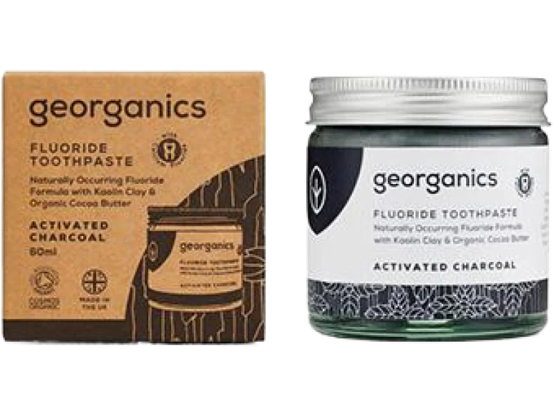 Georganics, organiczna pasta do zębów z fluorem w słoiku, activated charcoal