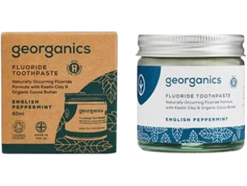 Zdjęcie produktu Georganics, organiczna pasta do zębów z fluorem w słoiku, English Peppermint