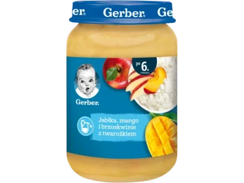 Zdjęcie produktu Gerber deser jabłka mango i brzoskwinie z twarożkiem dla niemowląt po 6 miesiącu